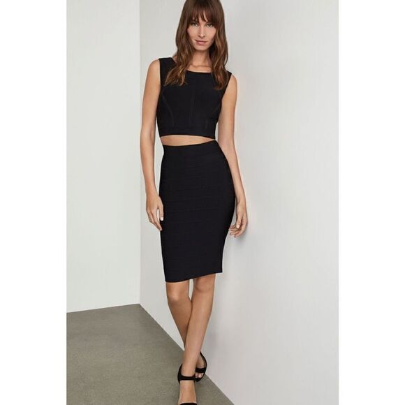 BCBG MaxAzria Black Bandage Pencil Skirt XXS Sexy Herve Leger Style - Picture 1 of 10